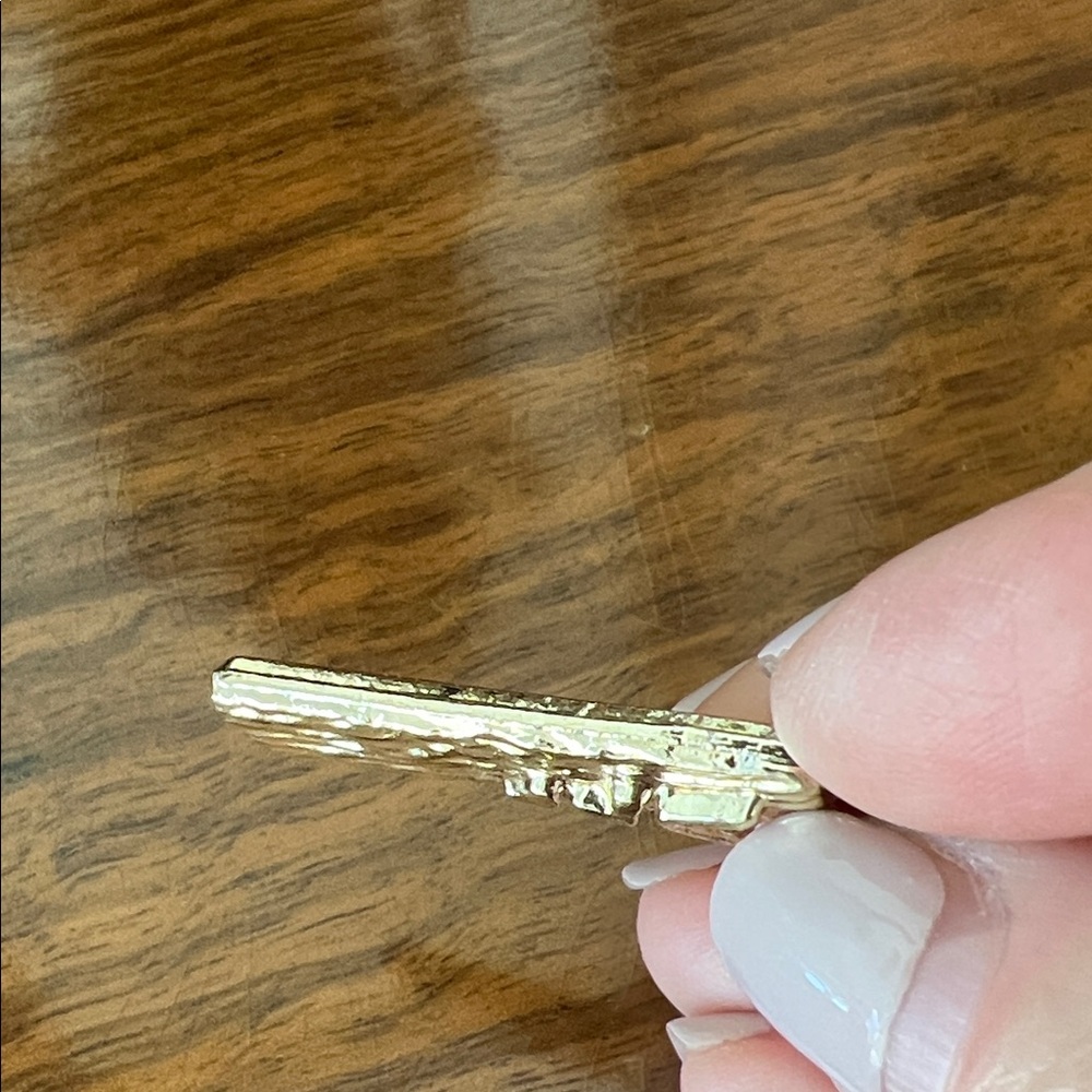 Gold Textured Pendant Charm Jewish Mezuzah - Picture 7 of 7